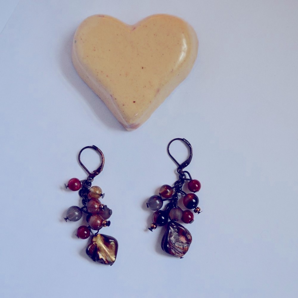 Garnet & Gold Drop earrings